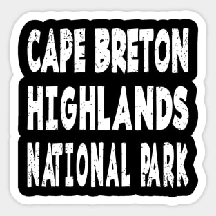 Cape Breton Highlands National Park Sticker